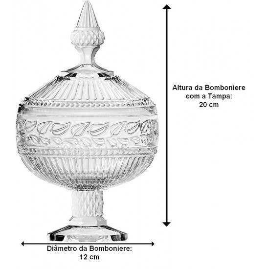 Bomboniere 20cm Por 12cm Republic Com Pé Em Cristal Ecológico L'Hermitage